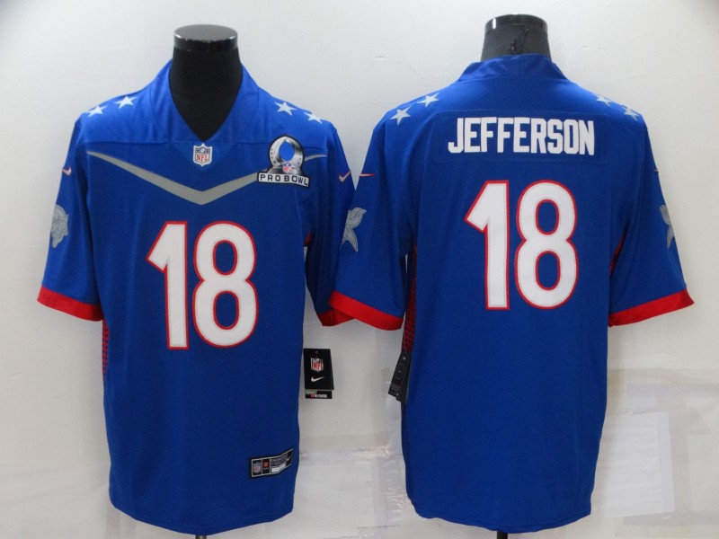 Men Minnesota Vikings #18 Jefferson Blue Nike 2022 All star Pro bowl Limited NFL Jersey->minnesota vikings->NFL Jersey